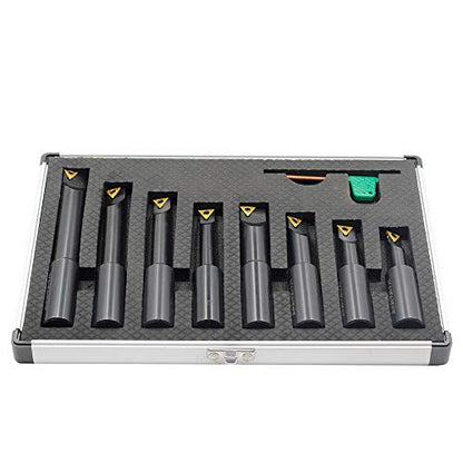 OSCARBIDE 3/4" Round Shank 8-Piece Boring Bar Set w/TCMT Inserts