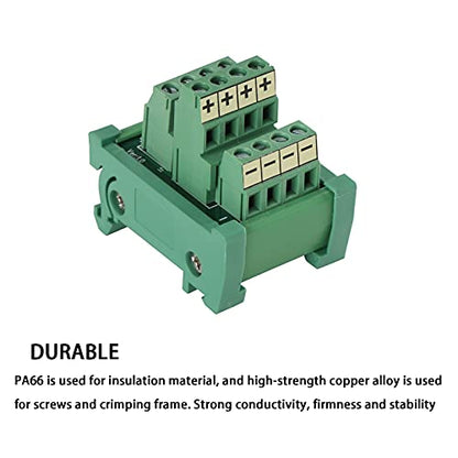2 in 4 Out 25A DIN Rail Terminal Blocks Distribution Breakout - style: 2 IN 4 OUT