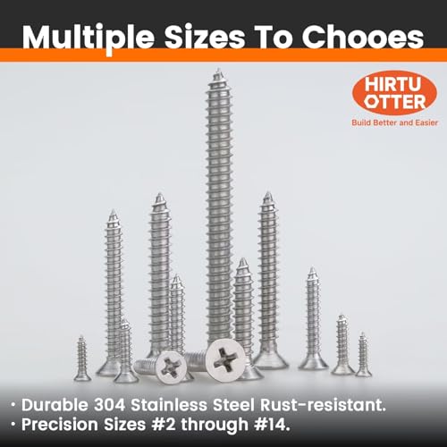 #6 x 1/2" (100 PCS) Stainless Steel Flat Self-Tapping Screws (ST3.5x13mm) - size: #6 x 1/2" (100 PCS)