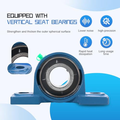 UCP208-24 Pillow Block Bearing,1-1/2 Bore Mounted Pillow Bearing Cast Iron Base -Self Aligning Chrome Bearing,4 Pcs - style: UCP208-24