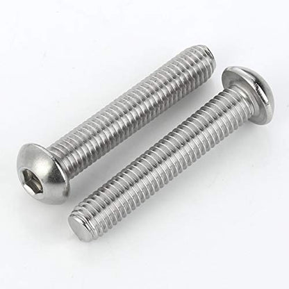 10-24 x 1/2" Button Head Socket Cap Bolts Screws, Stainless Steel 18-8 (304), Bright Finish, Full Thread, Allen Hex Drive, 100 PCS - size: 10-24 x 1/2"