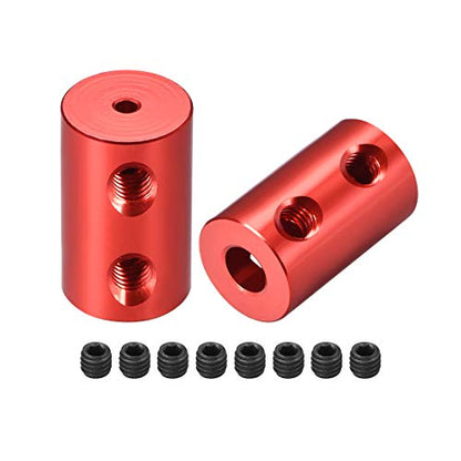 uxcell 2mm to 5mm Bore Rigid Coupling Set Screw L20XD12 Aluminum Alloy,Shaft Coupler Connector for RC Airplane Boat, Motor Accessories,Red,2pcs - size: 2mm to 5mm