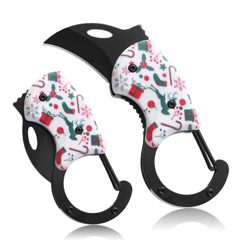 Small Pocket Knife for Women Men, Cute Box Cutter, Folding Utility Knife with 1.38''Sharp Blade, Mini EDC Knives for Everyday Carry, Ideal Gifts for Men and Women（Christmas Gifts） - color: Christmas Gifts