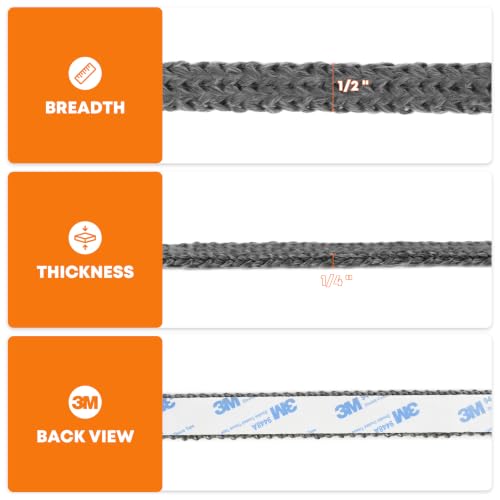 Stanbroil Stove Gasket Tape, 1/2" Width, 1/4" Thick, 72" Length - size: 1/2" Wide - 1/4" Thick