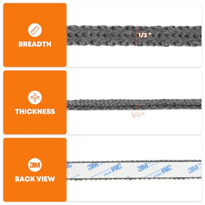 Stanbroil Stove Gasket Tape, 1/2" Width, 1/4" Thick, 72" Length - size: 1/2" Wide - 1/4" Thick