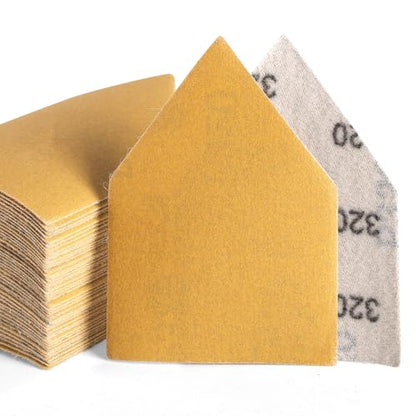 POLIWELL Orbital Triangle Sanding Sheets 50PCS 90x65mm Hook & Loop - style: 320 Girt