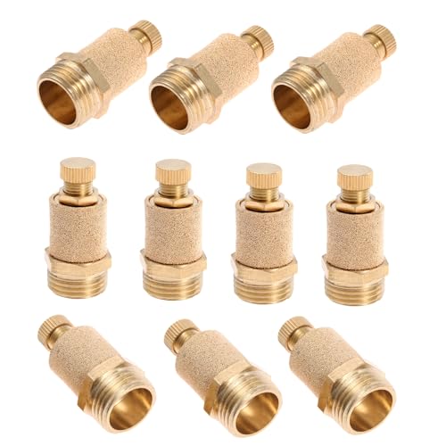 10PCS 1/2" Pneumatic Muffler Filter,Brass Flow Control Silencer