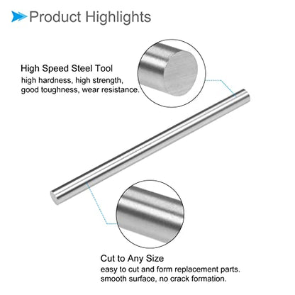 Round Steel Rod, 10mm Diameter 150mm Length, High Speed Steel Bar Stock Craft DIY Tool - (Applications: for Drill Lathes Boring Machine), 1-Piece - size: 10mm x 150mm