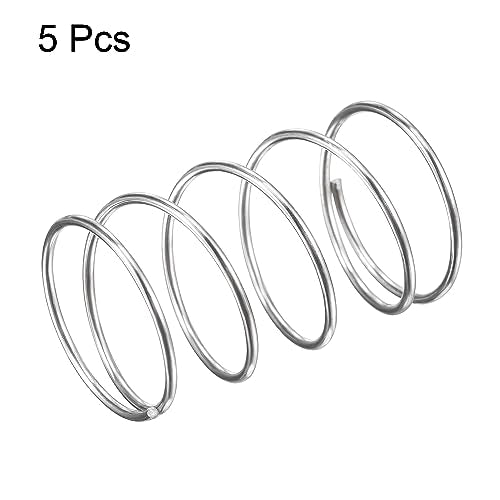 uxcell Compression Spring,304 Stainless Steel,18mm OD,1mm Wire Size,9mm Compressed Length,30mm Free Length,5.9N Load Capacity, Silver Tone,5pcs - size: 18mmx1mmx30mm