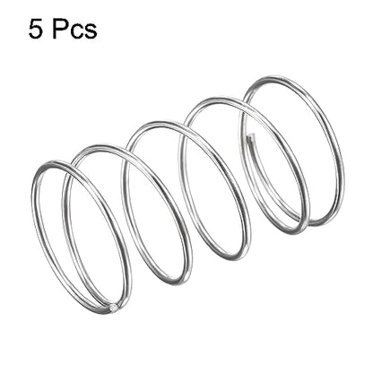 uxcell Compression Spring,304 Stainless Steel,18mm OD,1mm Wire Size,9mm Compressed Length,30mm Free Length,5.9N Load Capacity, Silver Tone,5pcs - size: 18mmx1mmx30mm