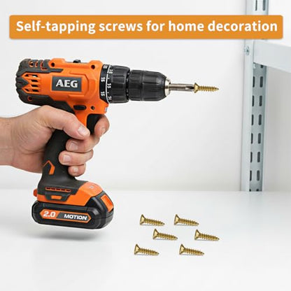 1300 Pcs Wood Screws Kit - M2 M2.5 M3 Flat Head Self-Tapping Screws - color: gold