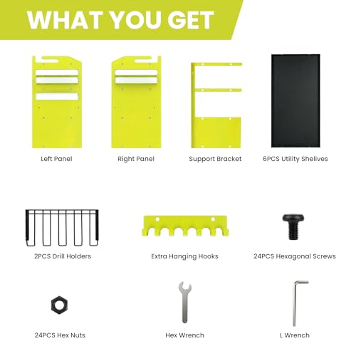 Large Power Tool Organizer Wall Mount - color: Green