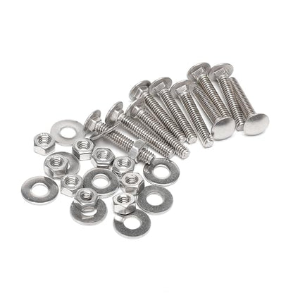 (10 Sets) 1/4-20 x 1-1/2" Carriage Bolts and Nuts Kit, Round Head Square Neck Screws, Stainless Steel 18-8 (304)