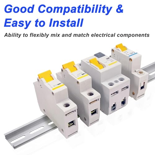Aluminum DIN Rails, 10 CM /4 inches, 35mm Wide, 7.5mm High Top Hat Slotted DIN Rail with RoHS (10 Pack, Silver) - color: 10cm