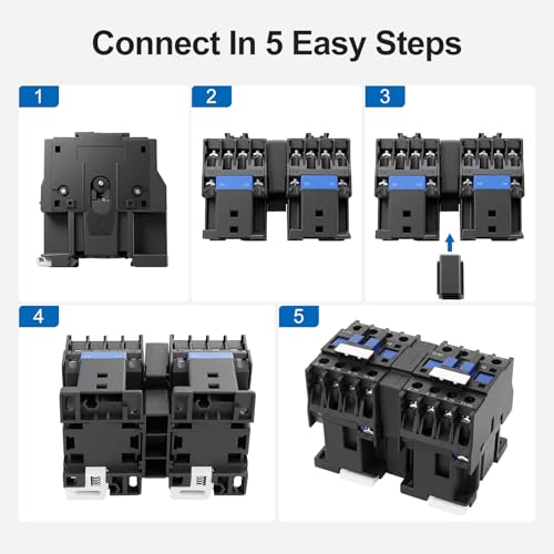 Baomain 3-Pole AC Contactor CJX2-1801 24VAC Coil, 3NO+1NC Auxiliary, 660V 3-Phase, DIN Rail Mount,for Motor Starters, Pumps, and Industrial Control Panels - style: AC 24V