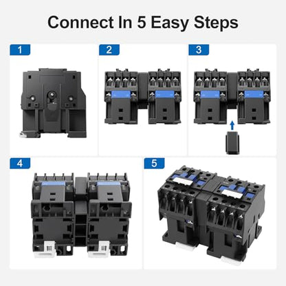 Baomain 3-Pole AC Contactor CJX2-1801 24VAC Coil, 3NO+1NC Auxiliary, 660V 3-Phase, DIN Rail Mount,for Motor Starters, Pumps, and Industrial Control Panels - style: AC 24V
