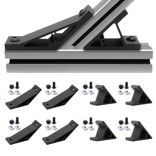 8pcs 4040 45/135 Degree Angle Corner Bracket 4040 Extrusion Hardware T-Slot V-Slot Accessories with Screws and Nuts for 4040 Aluminum Extrusion Connector 3D Printer Accessories Black - size: 4040B