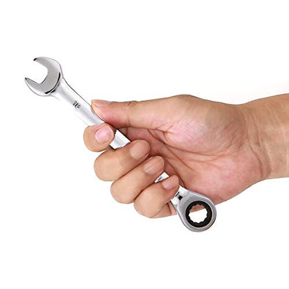 KINJOEK 7 PCS 6 mm 7mm 8mm 9mm 10mm 11mm 13 mm Ratcheting Combination Wrenches Set Metric, 12-Point Design 72-Tooth Ratchet Gear Spanner - size: 7mm to 13mm 7PCS