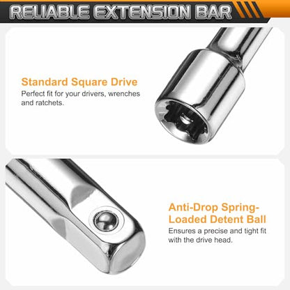 HARFINGTON 1pcs Socket Extension Bar 1/4" Drive 2" Long Extension Bars - size: 1/4" x 2"