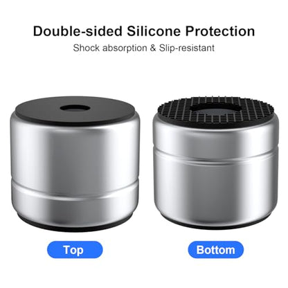 Speaker Isolation Feet 1 Inch Aluminum Turntable Isolation Feet, Anti-Vibration Speaker Isolation Pads for Subwoofer, Audio Equipment, PC Case Feet with Non-Slip Rubber Rings - Silver, 30*25mm, 4 Pack - color: Silver