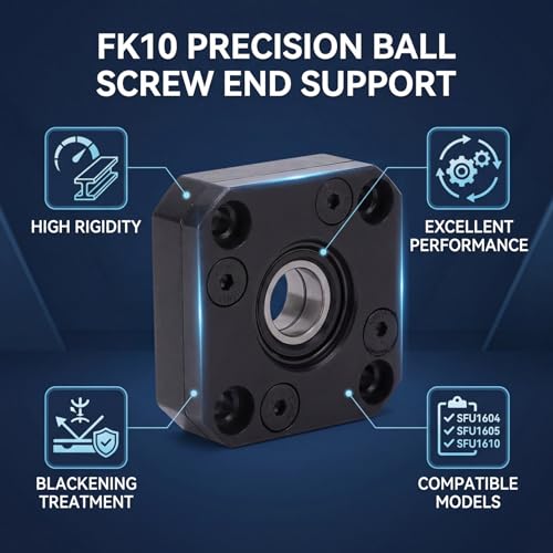 Omabeta Ballscrew End Supports Bearing Blocks, FK10 for 10mm Ball Screw (SFU 1604/1605/1610), CNC Machine Parts for Robots & CNC Machines