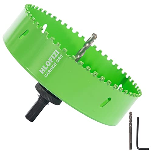 6-1/4 Inch Carbide Grit Hole Saw 6.25 Hole Saw for 6 Inch Recessed Lights, Cutting Through Stucco, Ceiling Old Plaster, Drywall, Cement Board with 1-1/2" Depth, Up to 3X Longer Life