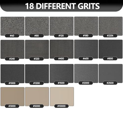 Premium 20-Sheet Wet Dry Sandpaper Assortment, 9 x 3-2/3 Inch - style: MixGrit 20Pcs