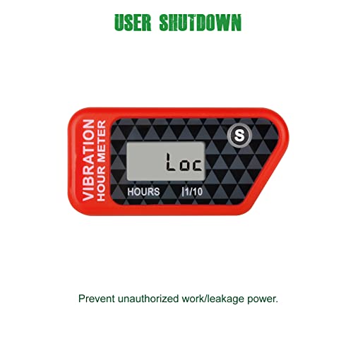 YOOREAL Vibration Hour Meter,Maintenance Hours Waterproof IP68 - color: Red