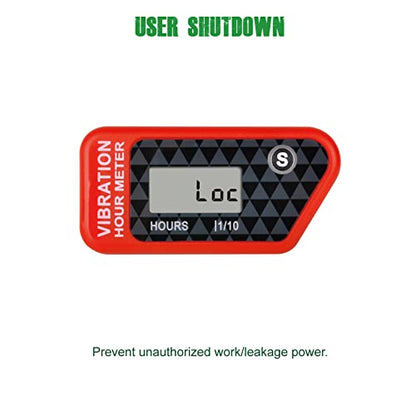 YOOREAL Vibration Hour Meter,Maintenance Hours Waterproof IP68 - color: Red
