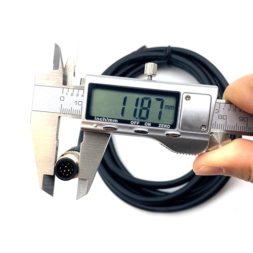 16.4ft M12 12 Pin Male Connector Cable, A Code Straight Molding Wire Male Aviation Sensor Electrical PVC Cable Industrial Molded Wire AWG26（5Meter） - size: 16.4ft