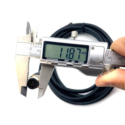 16.4ft M12 12 Pin Male Connector Cable, A Code Straight Molding Wire Male Aviation Sensor Electrical PVC Cable Industrial Molded Wire AWG26（5Meter） - size: 16.4ft