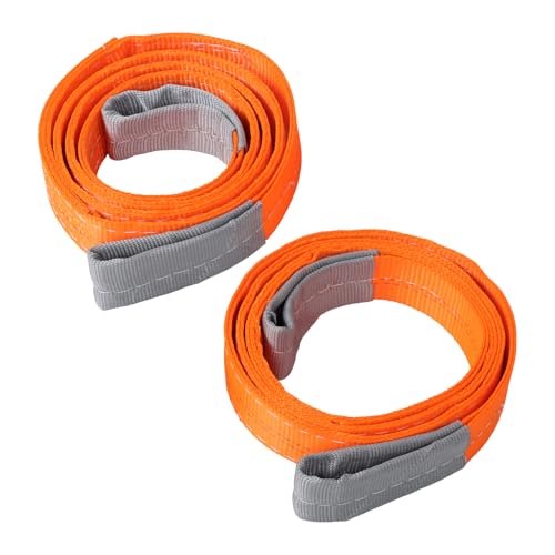 findmall 2 Pack Orange Lift Sling Straps 2" x 7 FT