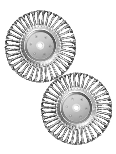 8in Bench Wire Wheel Brush | Knotted Steel Wire 0.023" with 5/8" 7/8" Arbors for Bench Grinder Twisted Carbon Steel Wheel - 2pcs - style: 8in 2pcs