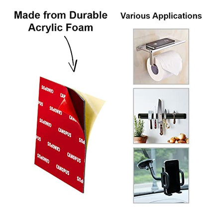 CANOPUS Mounting Square Tape Double Sided, Adhesive Pads Foam Tape, Made in USA, 5952 Roll, 8-PCs 3in x 3in Square Pack, with Box Cutter (1PC) and Razor Replacement (2PCs) - size: 3in x 3in