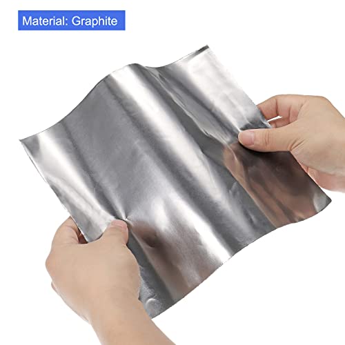 PATIKIL Flexible Graphite Foil Graphite Gasket Sheet Graphite Foil Sheet 250x200x0.1mm, Pack of 5 - size: 250x200x0.1mm