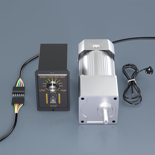 High Torque 200W Electric AC Gear Motor, 110V Reversible Gear Reducer Motor, Single-Phase Variable Speed Motor 75RPM Output Shaft Dia 18mm with AC Governor for Industry - size: 75RPM