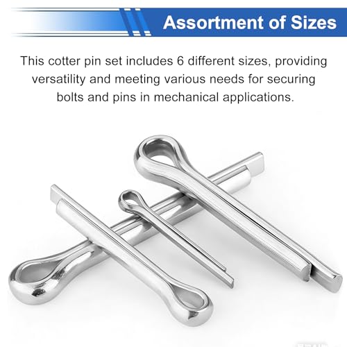 304Pcs Cotter Pins 24-Sizes 304 Stainless Steel Cotter Pins Assortment Kit Used for Hitch Lock System, Trucks, Engine Repair - size: 304Pcs 24-sizes