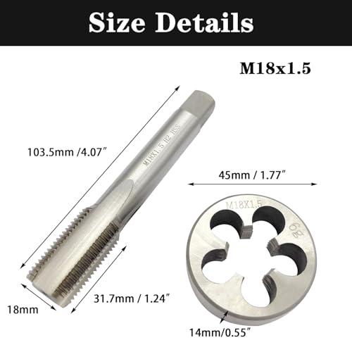 M18X1.5 Tap and Die Set - size: M18 x 1.5mm