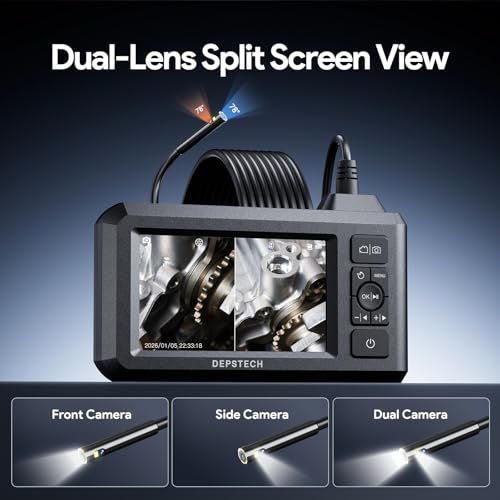 DEPSTECH Endoscope Camera with Light, Dual Lens Inspection Borescope 16.5FT - color: Black