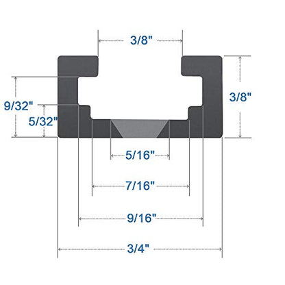 48" Aluminum T-Track for Woodworking,4PK - size: 48"