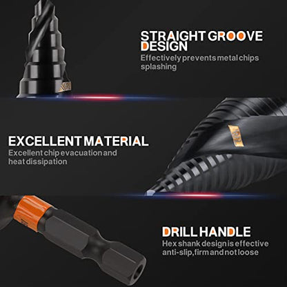 KSEIBI 12 Steps 3/16-7/8 inch SAE Standard Step Drill Bit 575078 - style: 12 steps (3/16”-7/8”)