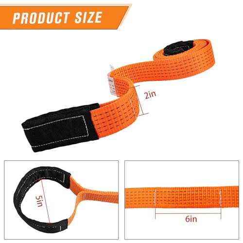 2 Pcs 2" x 10FT Heavy Duty Nylon Lifting Slings and Straps