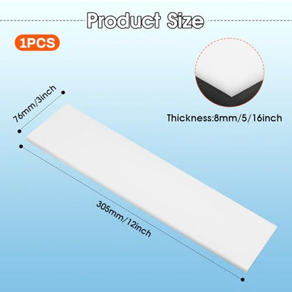 Hdpe Sheet 5/16 Inch Thick, 3" x 12" High Density Polyethylene Board, Thick Plastic Sheet for Craft, Plastic Cutting Board, Heavy Duty Industry - size: 3" X 12", style: 5/16" Thick