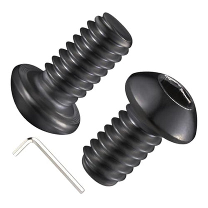 Wensilon (50Pcs) 1/4-20 * 1/2 Button Head Socket Cap Bolts Screws, 304 Black Stainless Steel, Allen Hex Drive, Bright Finish, Fully Machine Thread - color: Black, size: A 1/4-20*1/2