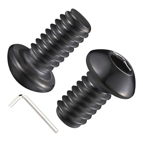 Wensilon (50Pcs) 1/4-20 * 1/2 Button Head Socket Cap Bolts Screws, 304 Black Stainless Steel, Allen Hex Drive, Bright Finish, Fully Machine Thread - color: Black, size: A 1/4-20*1/2