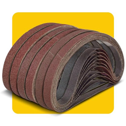 1/2x18 1/2 x 18 Inch Sanding Belt Pack 1/2-Inch x 18-Inch,60 Pcs(10 Each of 40 60 80 120 150 240 Grits) Aluminum Oxide for Sander - size: 1/2x18in
