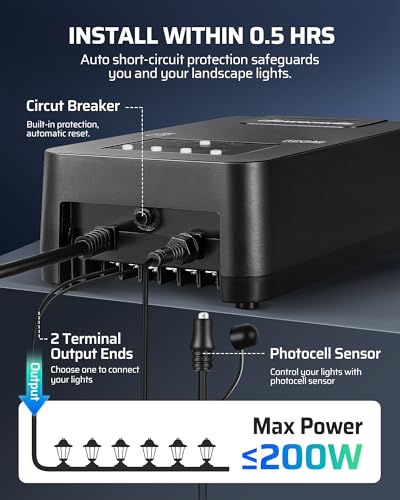 DEWENWILS 200W Low Voltage Landscape Transformer with Remote - style: 200W with Remote