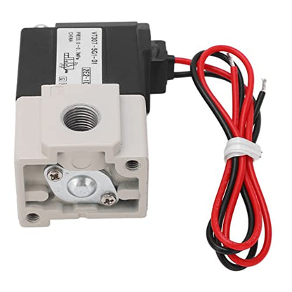 2 Position 3 Way Solenoid Valve Vacuum Electric, DC24V 3/2 Air Pneumatic Direct, G1/8 Normally Closed, Copper Coil, Aluminum Body, Good Sealing, for Air -0.7MPa Temperature
