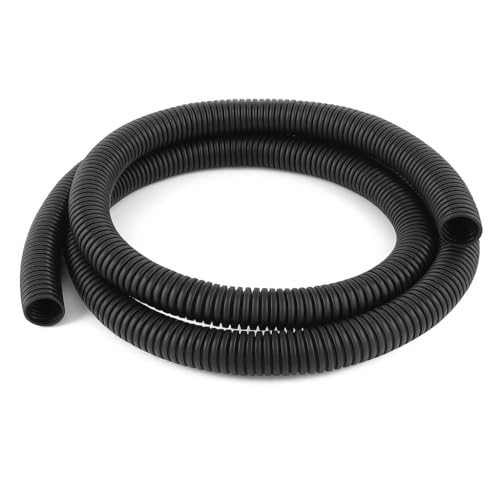 MGI SpeedWare Corrugated Non-Split Conduit, Black Wire Tubing for High-Temperature Automotive Harness and Indoor Outdoor Wire Management - 10ft Length (Inner Diameter 1/2") - size: 1/2" - 10ft