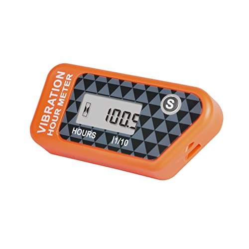 YOOREAL Vibration Hour Meter,Maintenance Hours Waterproof IP68 - color: Orange